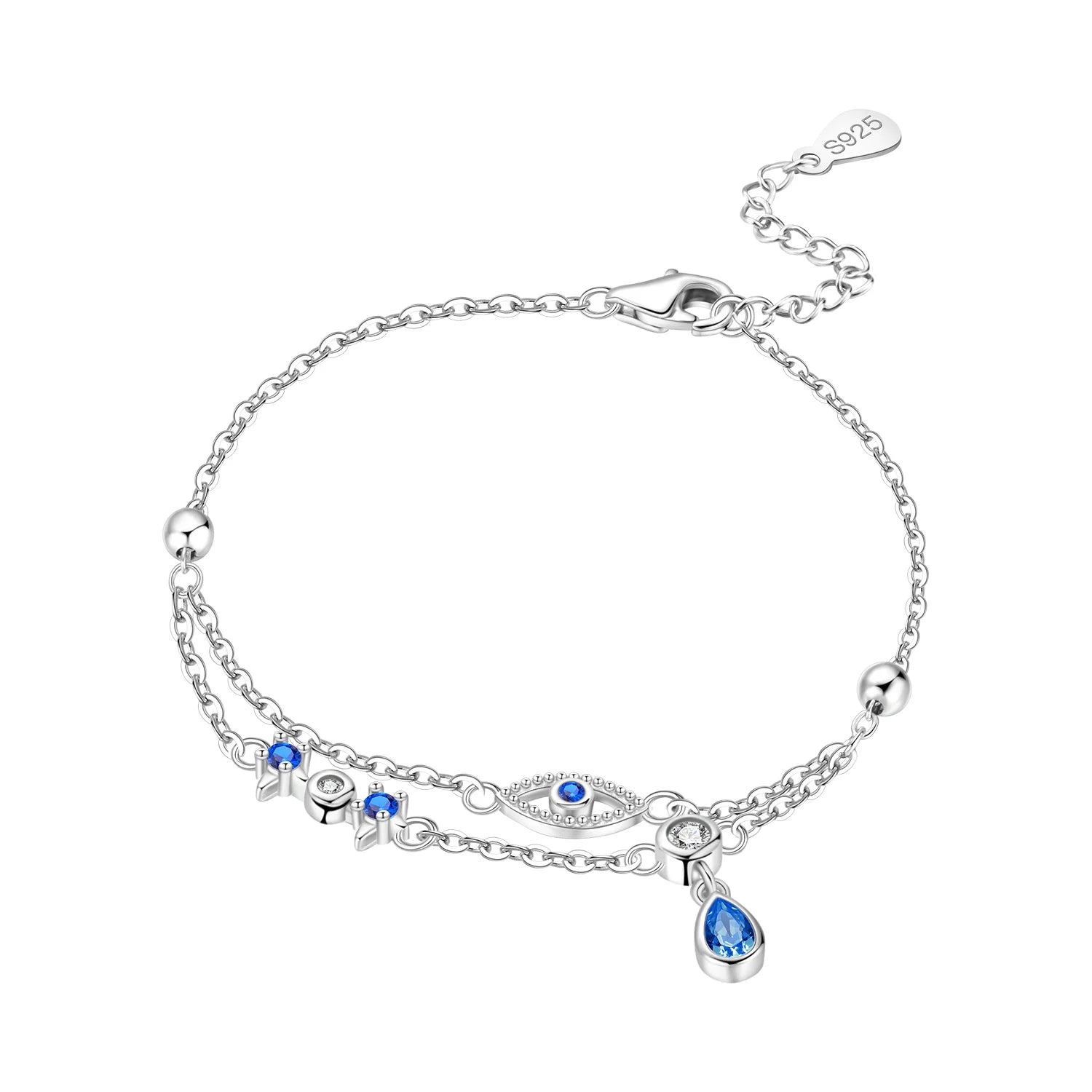 Evil Eye Teardrop Charm Bracelet
