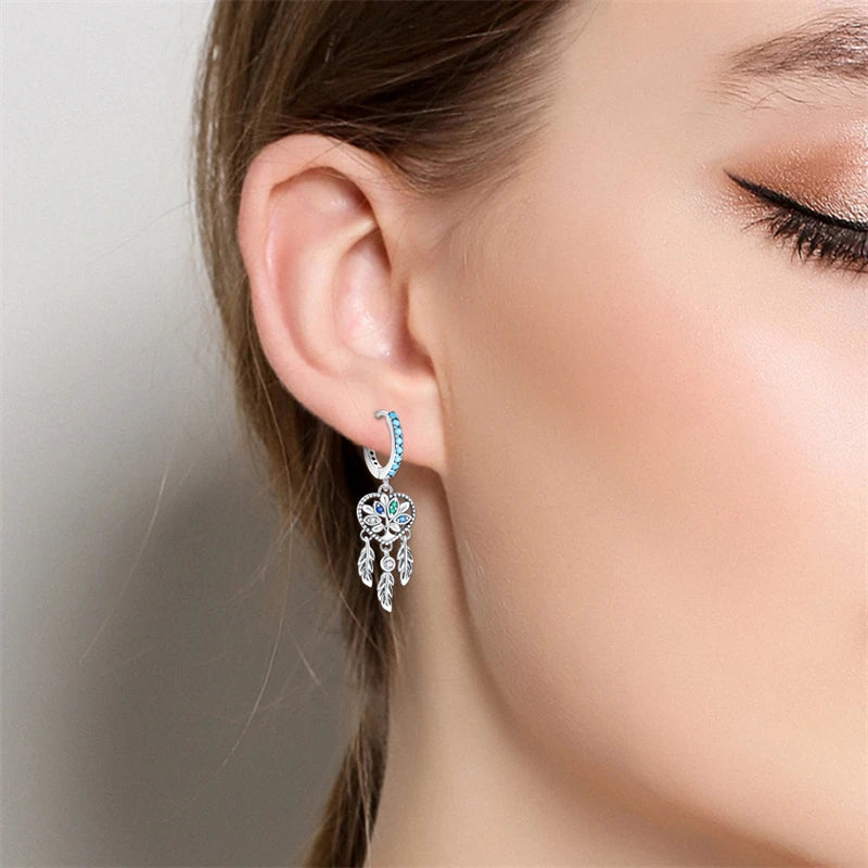 Heart Dreamcatcher Drop Hoops