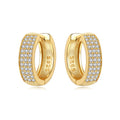Wide Pavé Gold Huggies