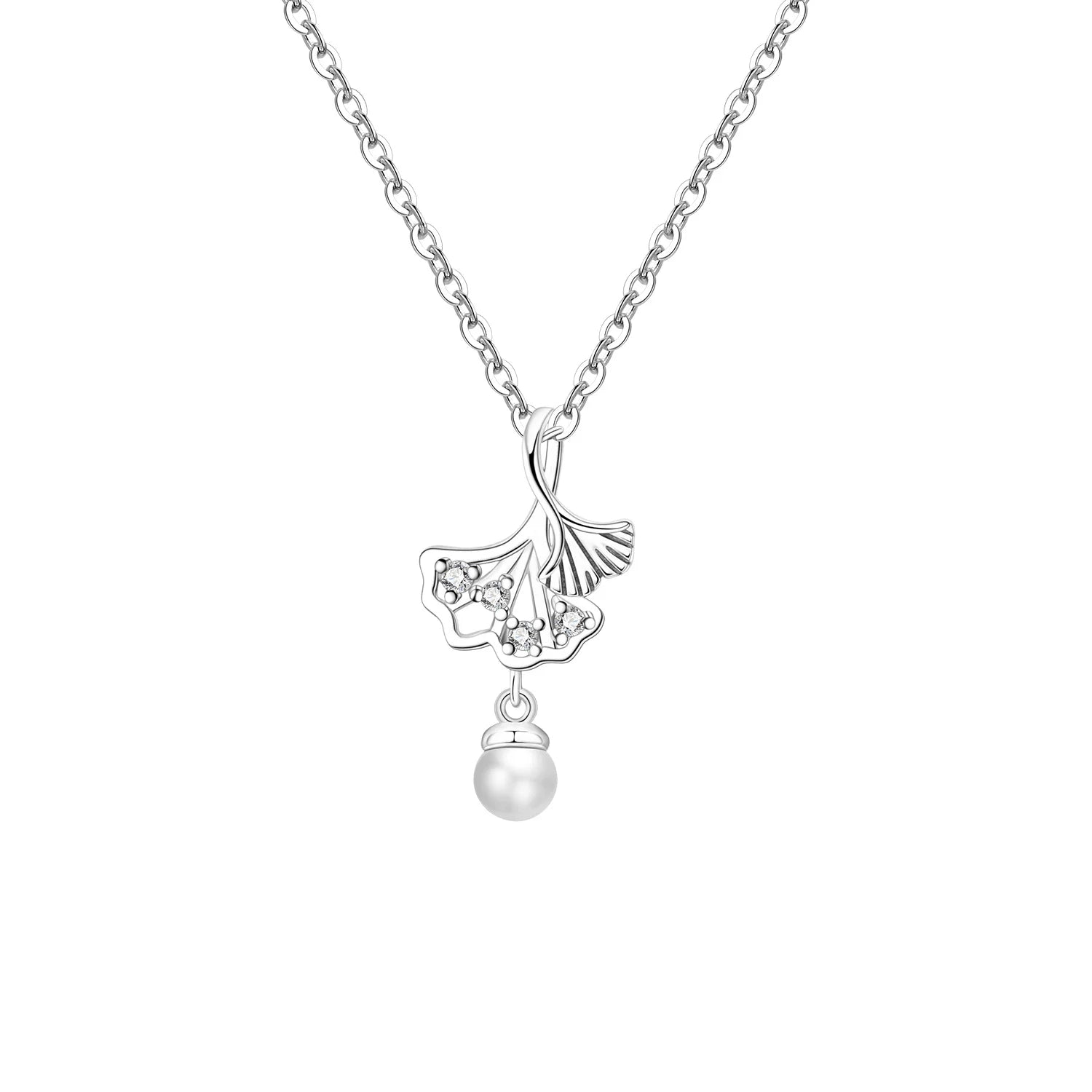 Ginkgo Leaf Pearl Necklace
