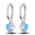 Rainbow Fish Huggie Hoops