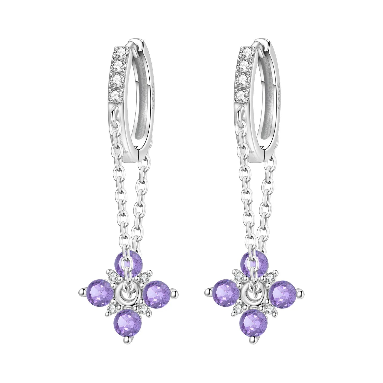 Amethyst Cross Flower Drops