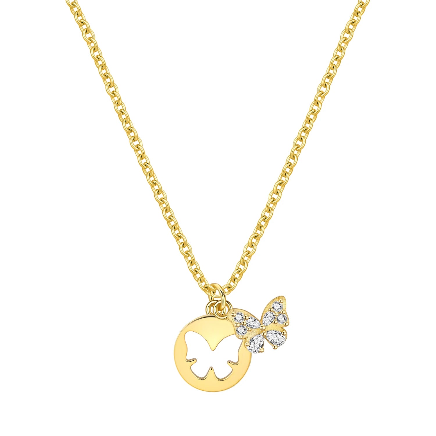 Gold Butterfly Coin Necklace