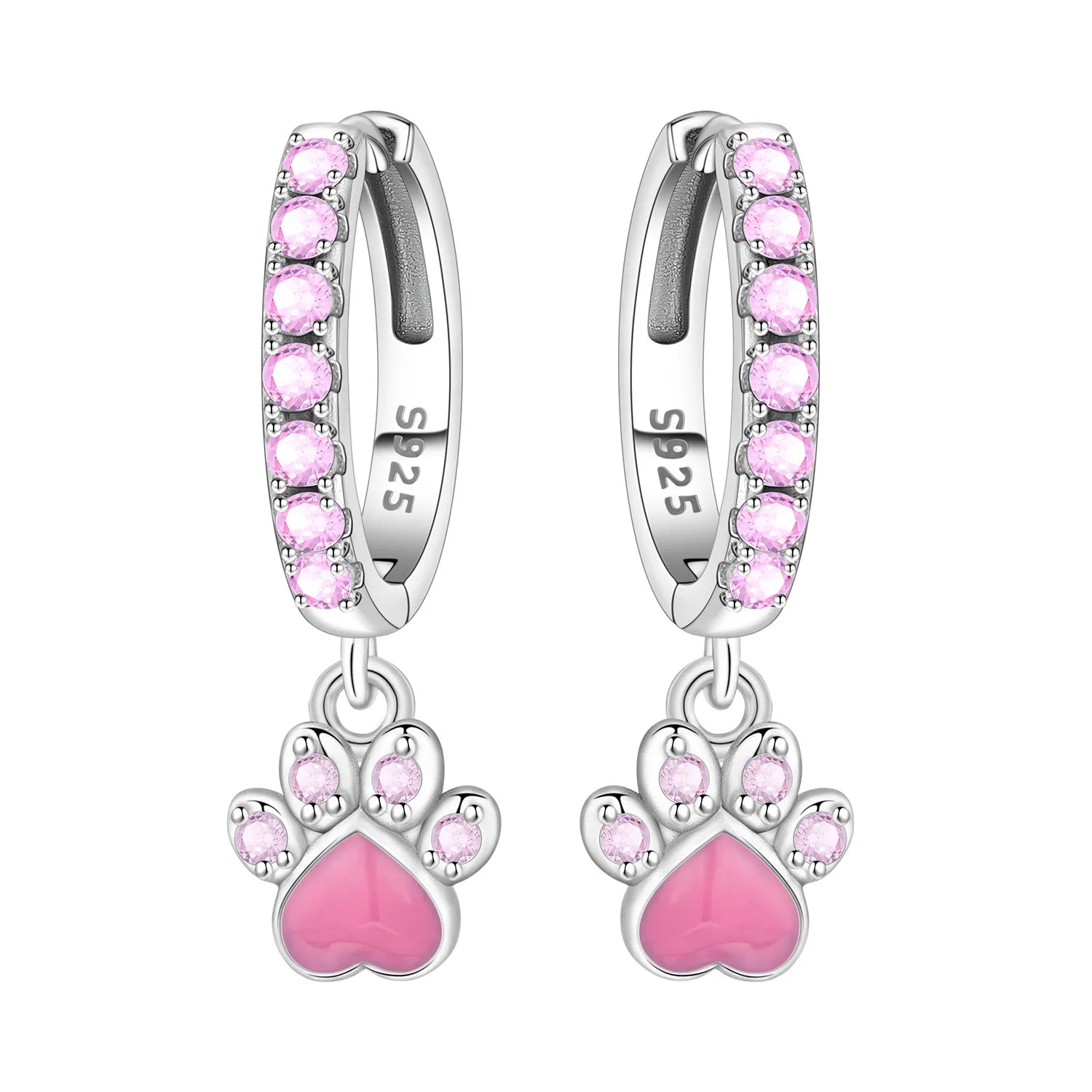 Paw Heart Drop Earrings