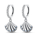 Fan Shell Pavé Hoop Earrings