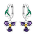 Iris Flower Hoop Earrings