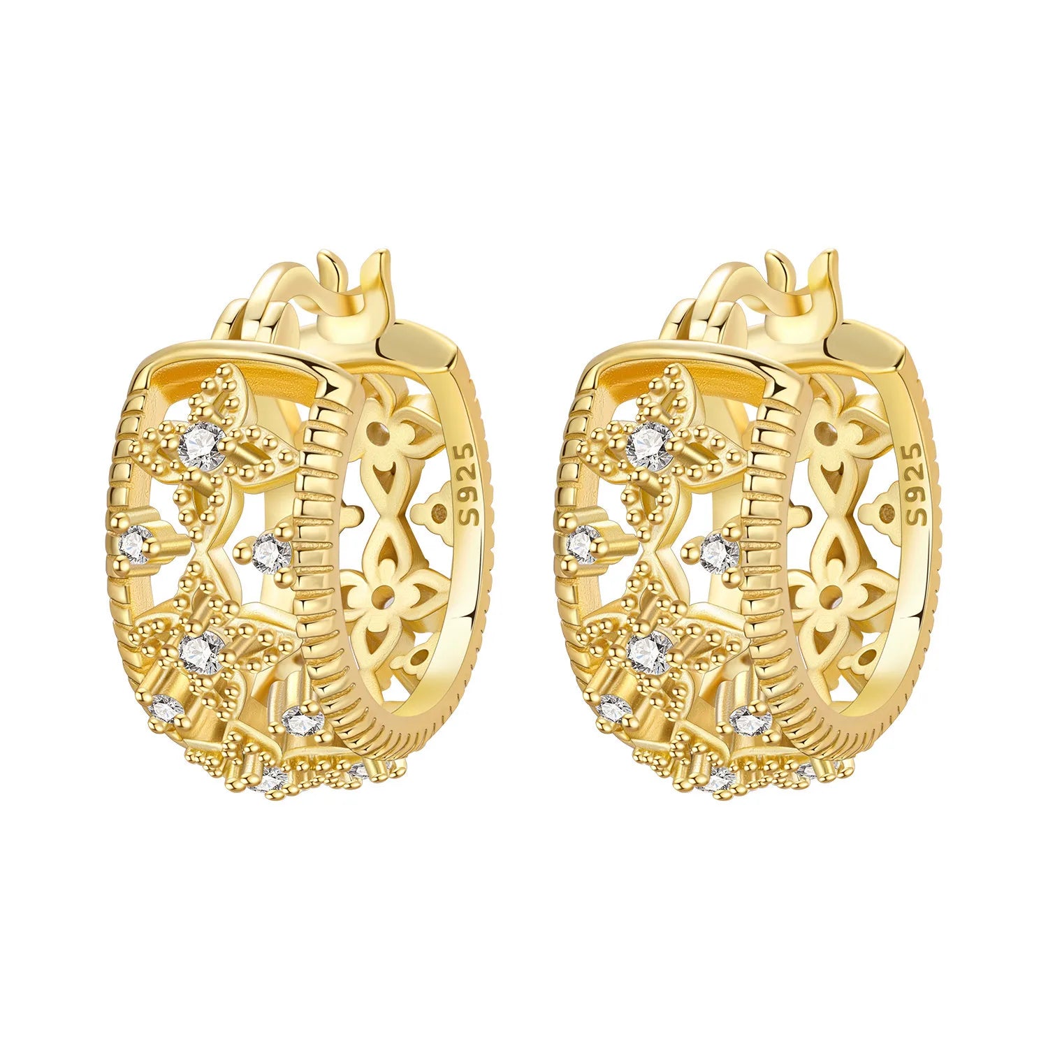 Vintage Filigree Huggie Hoops