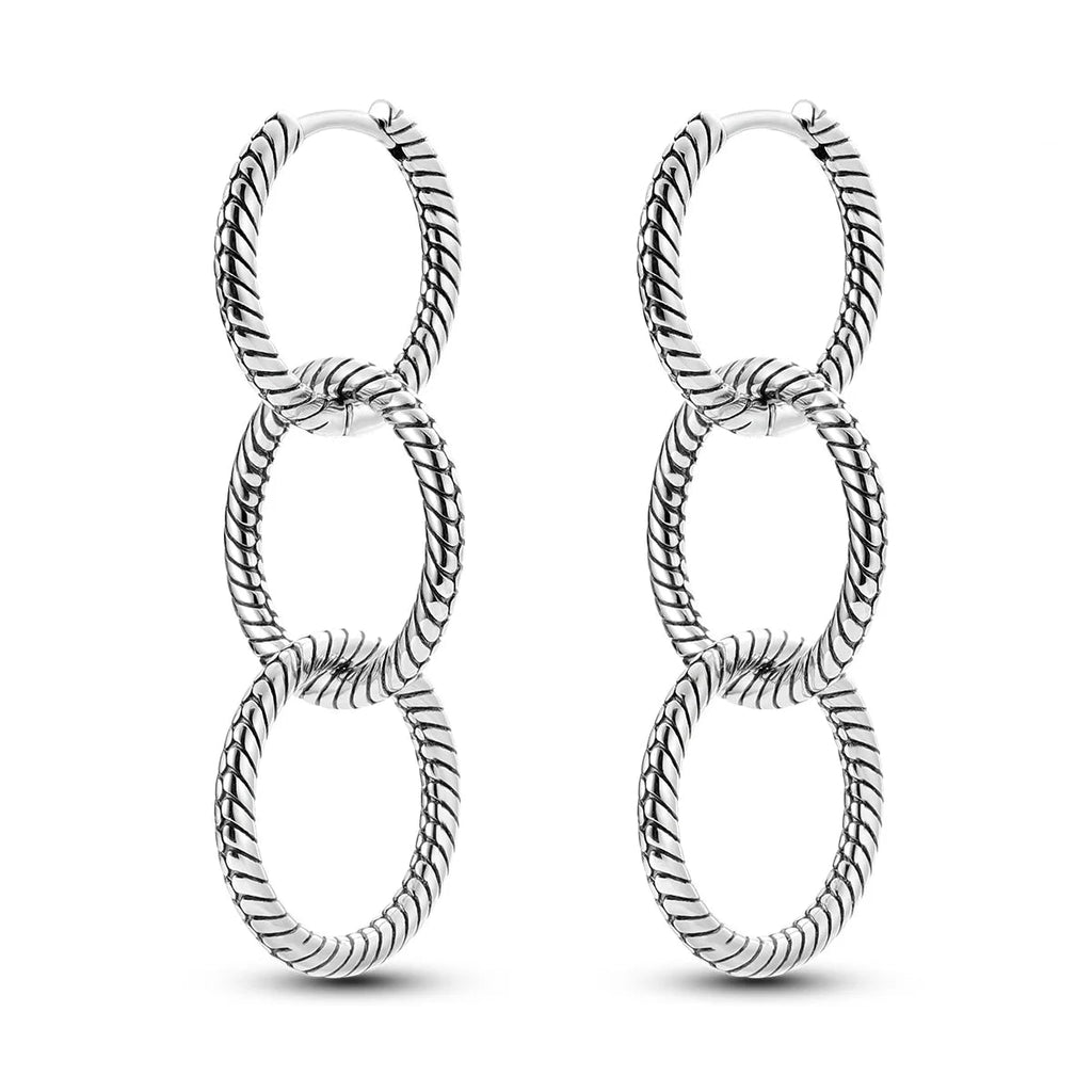 Triple Rope Ring Drop Hoops