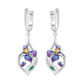 Iris Enamel Drop Hoops