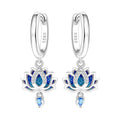 Blue Lotus Drop Hoops