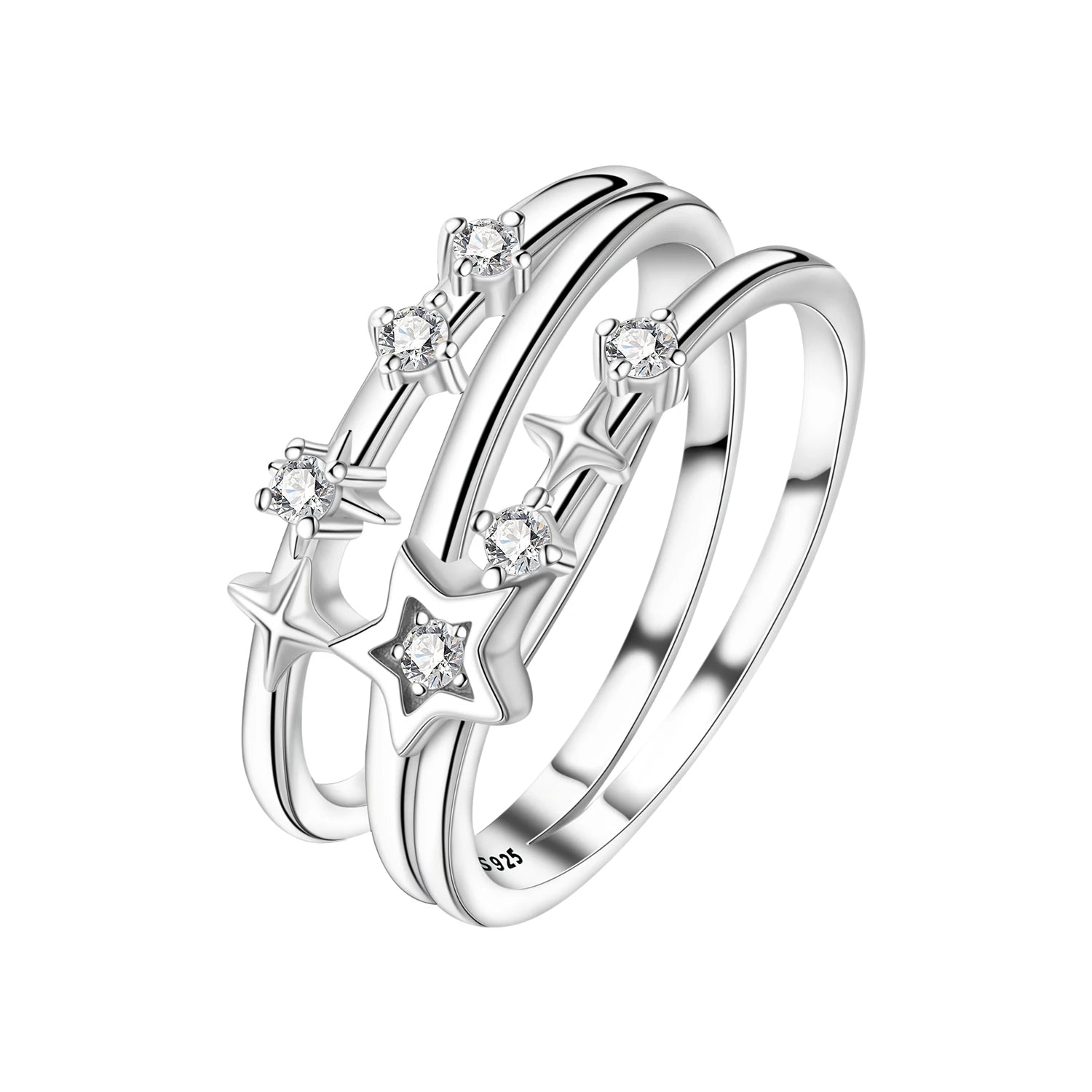 Star & Cross Stack Ring