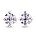 Purple Snowflake Stud Earrings