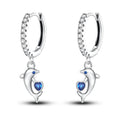 Dolphin Heart Drop Hoops