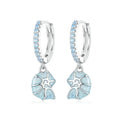 Blue Shell Hoop Earrings