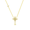 Gold North Star Compass Necklace