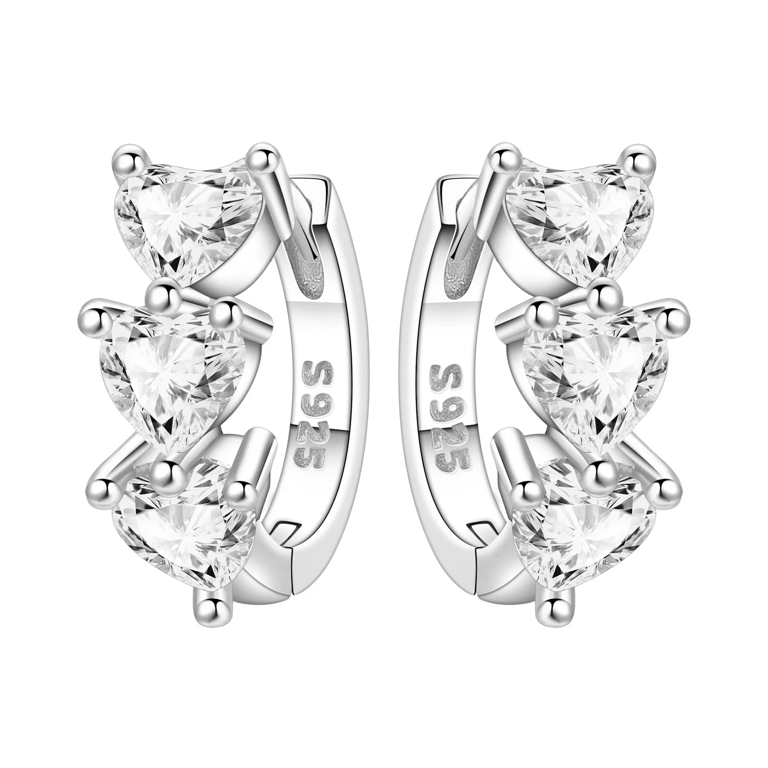 Crystal Crown Heart Drop Hoops