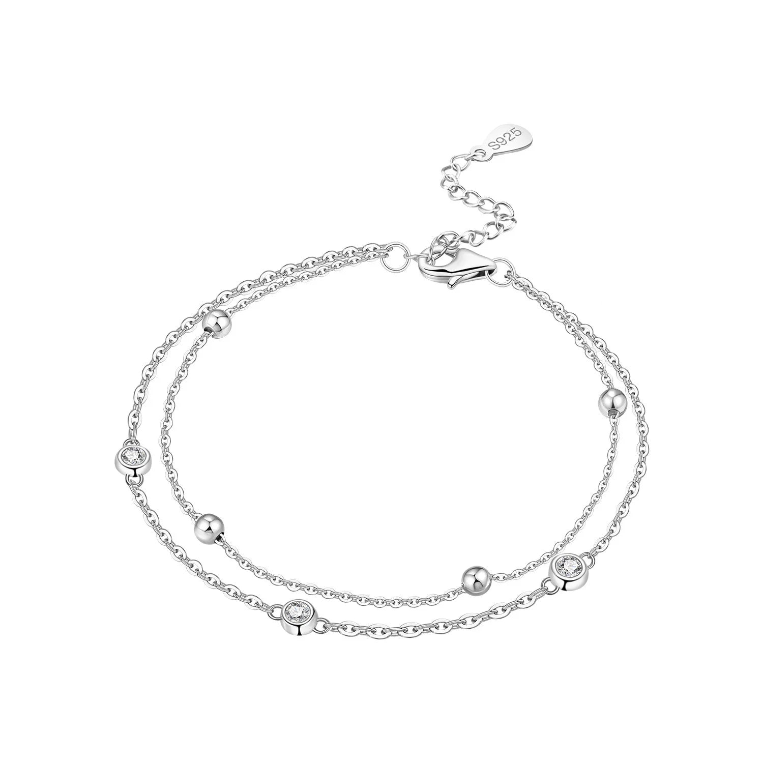 Silver Floating Bead Bracelet