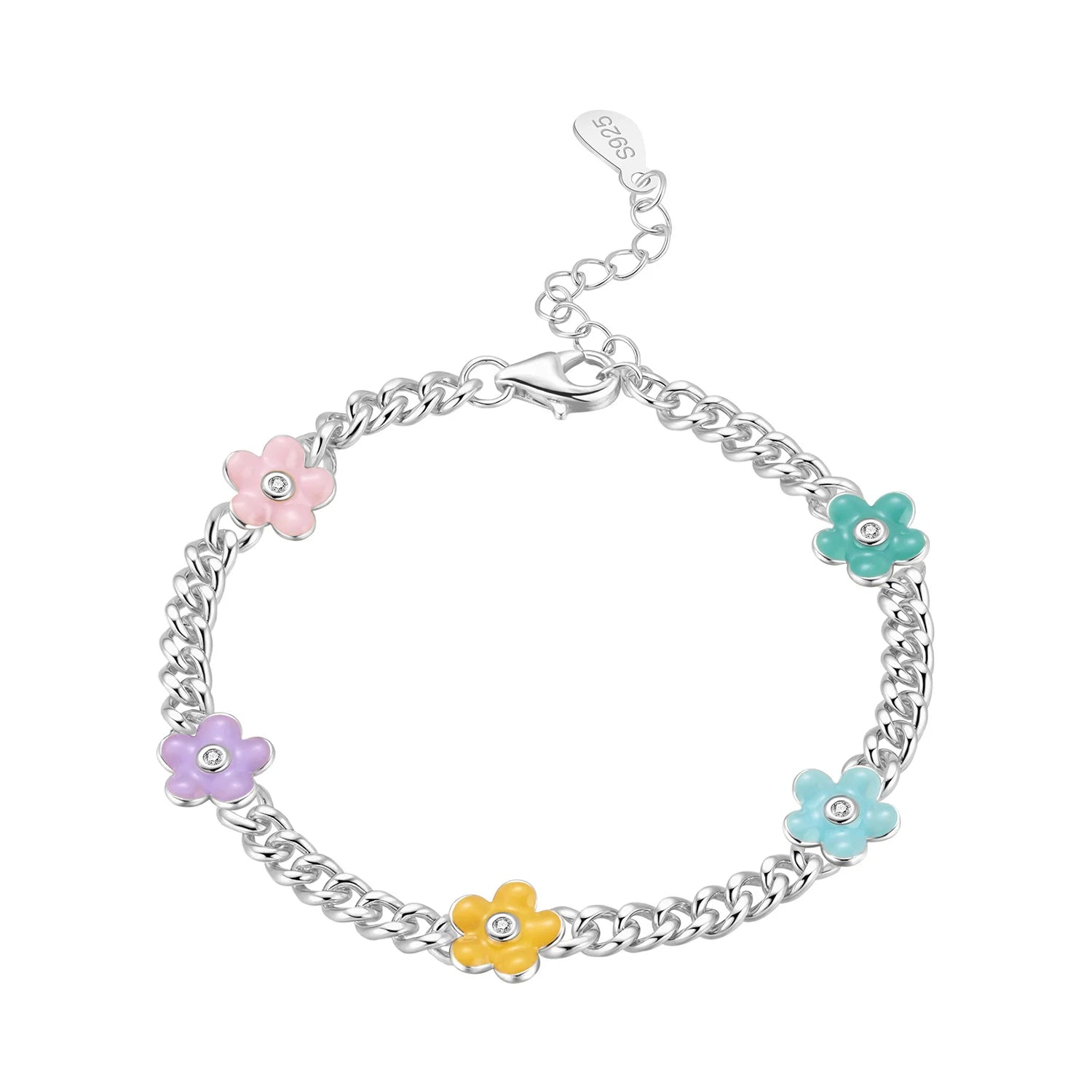 Pastel Flower Curb Bracelet