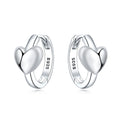 Puffy Silver Heart Huggies