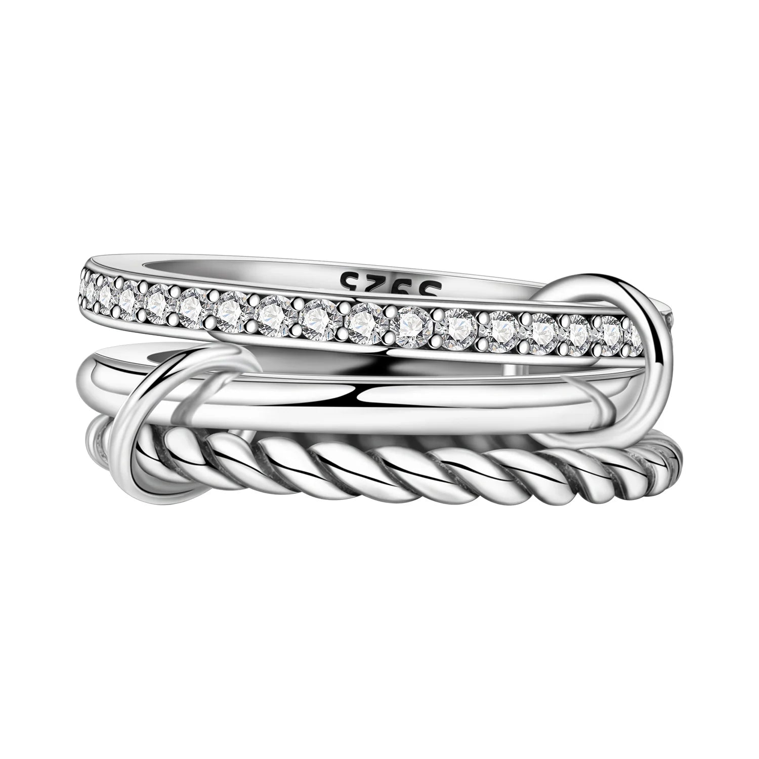 Twisted Triple Stack Ring