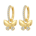 Solid Butterfly Drop Hoops