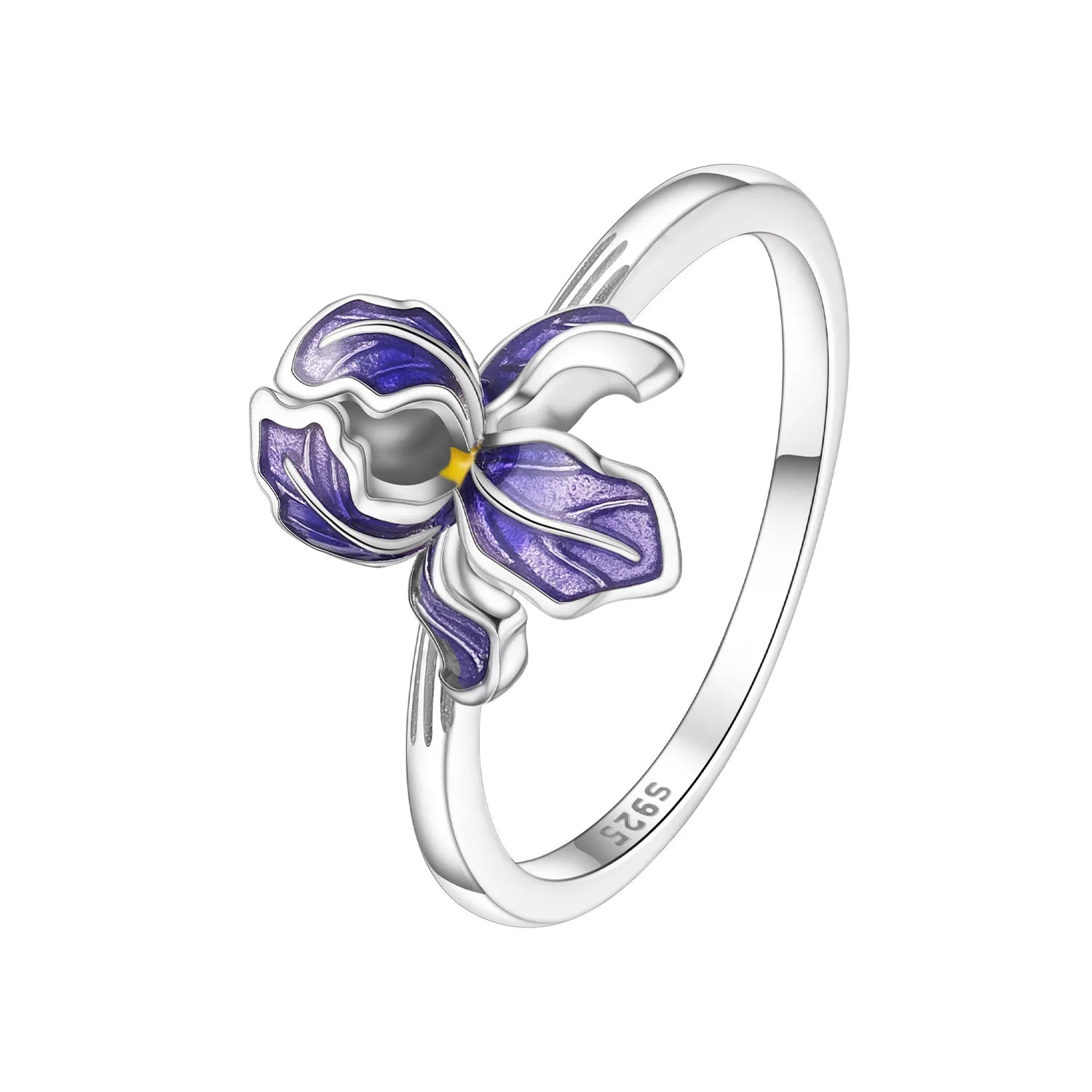 Purple Iris Enamel Ring