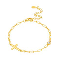 Gold Cross Paperclip Bracelet