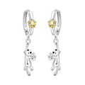 Reaching Star Cat Hoop Earrings