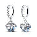 Starfish Shell Pavé Drop Hoops