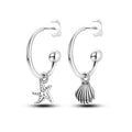 Starfish & Shell Hoop Drops