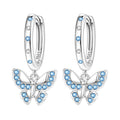 Butterfly Drop Hoop Earrings