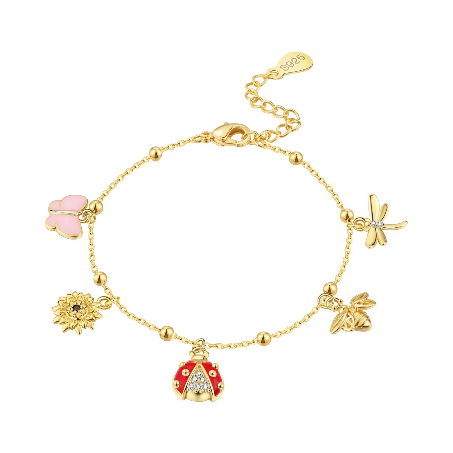Garden Creatures Charm Bracelet