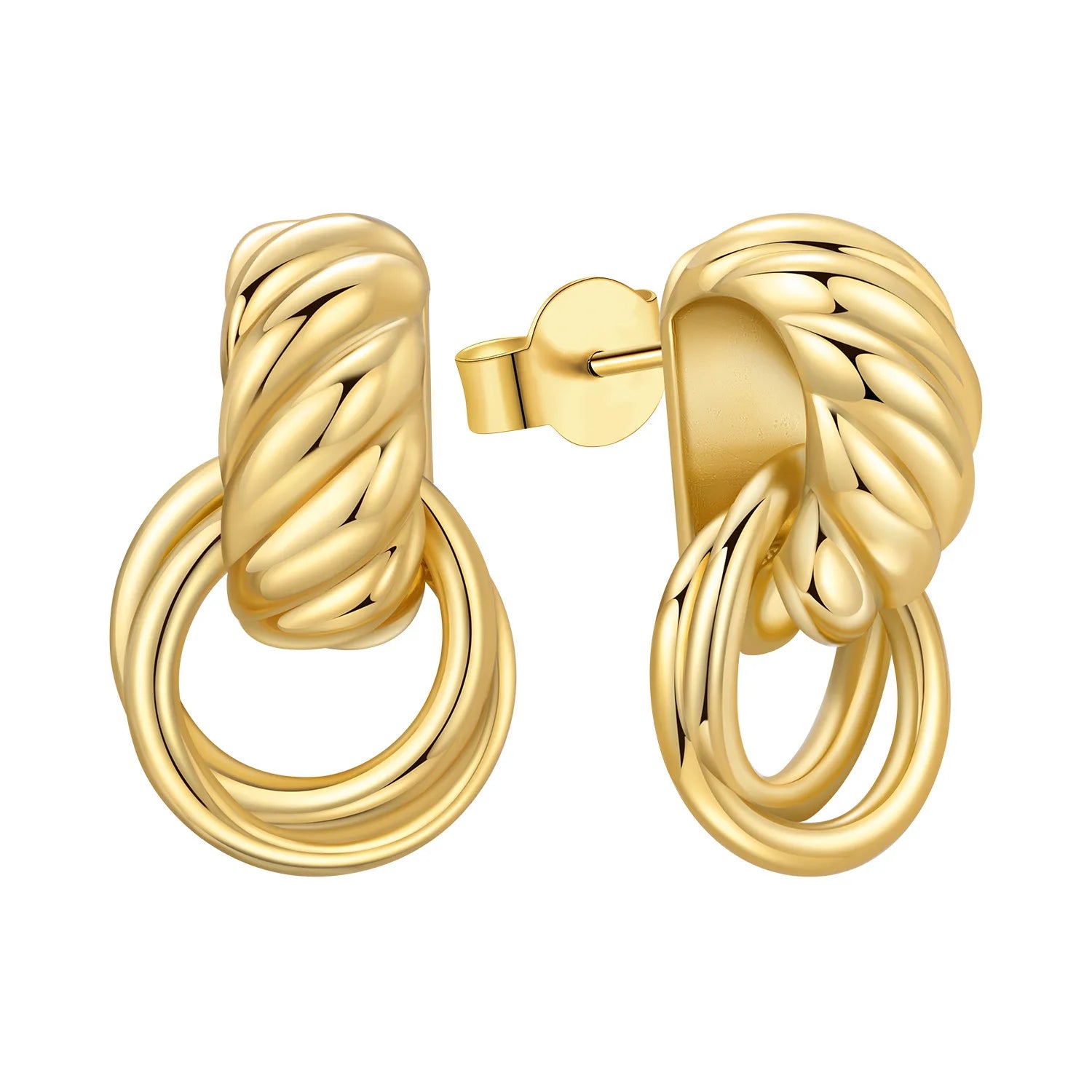 Braided Knot Drop Hoops