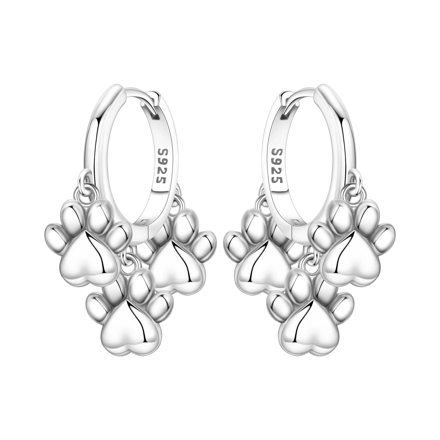 Paw Cluster Hoop Earrings