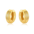 Ribbed Barrel Huggie Hoops