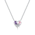 Butterfly Heart Crystal Necklace
