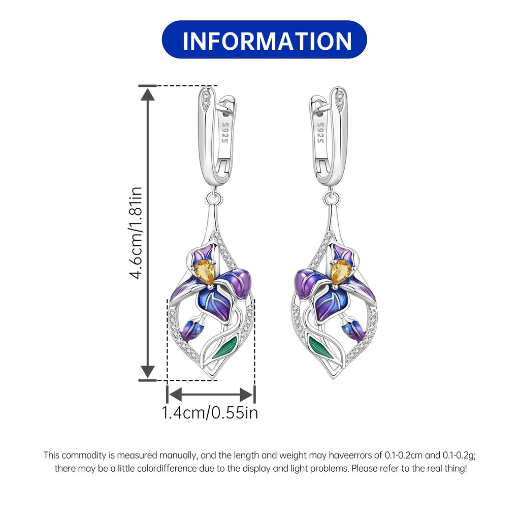 Iris Enamel Drop Hoops